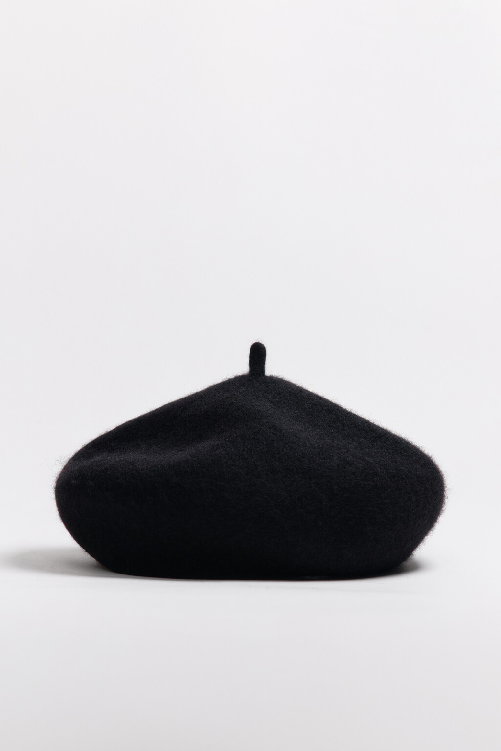 Берет круглый шерстяной - цвет черный - 1