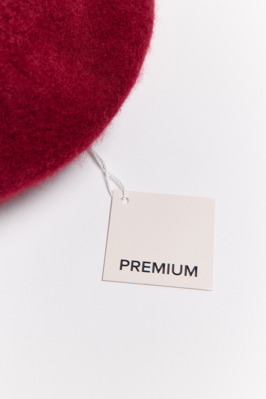 Берет круглый шерстяной - цвет бордовый - 2