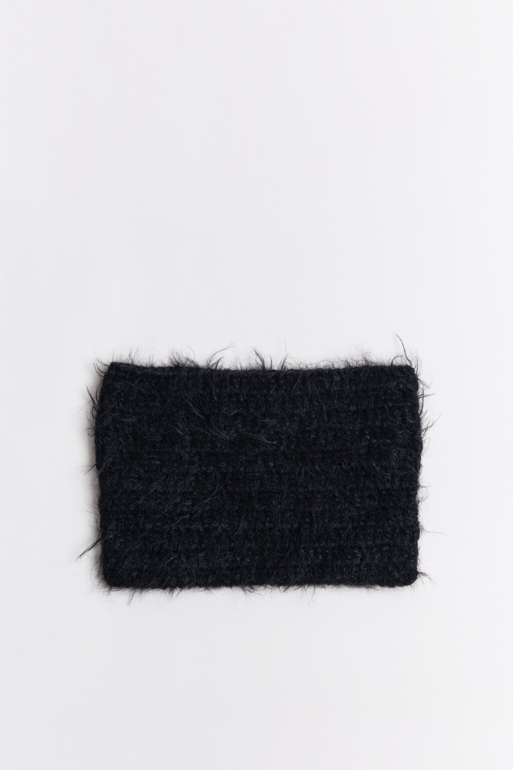 Шапка пушистая с ушками - цвет черный - 1