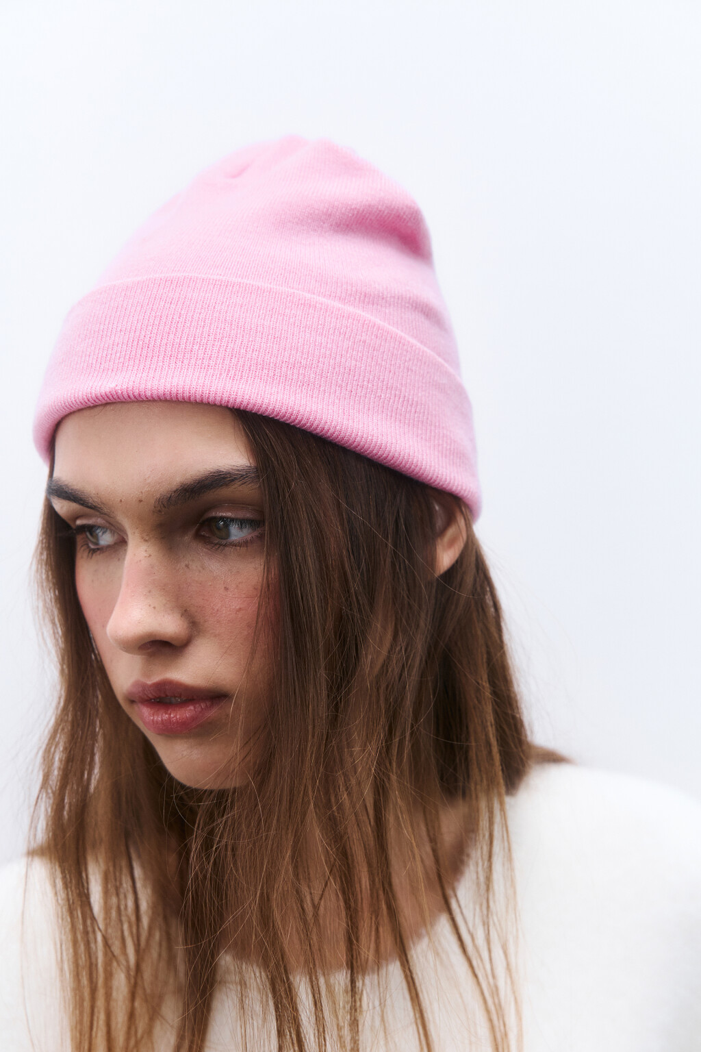 Шапка из вискозного трикотажа - цвет розовый - 1