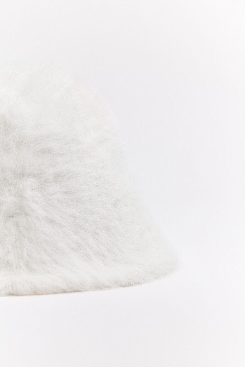 Панама пушистая с шерстью - цвет молочный - 4