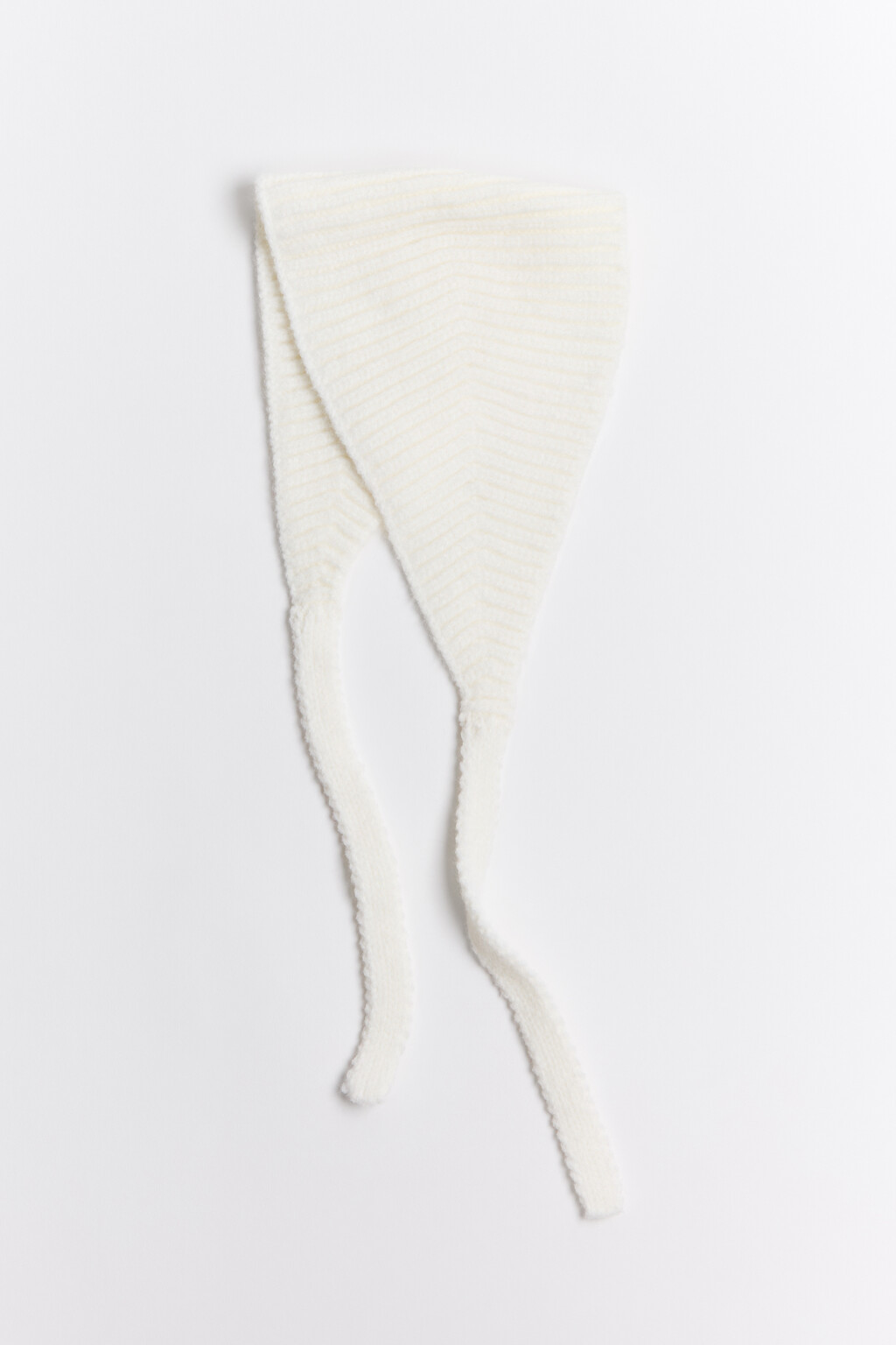 Косынка вязаная с завязками - цвет молочный - 2