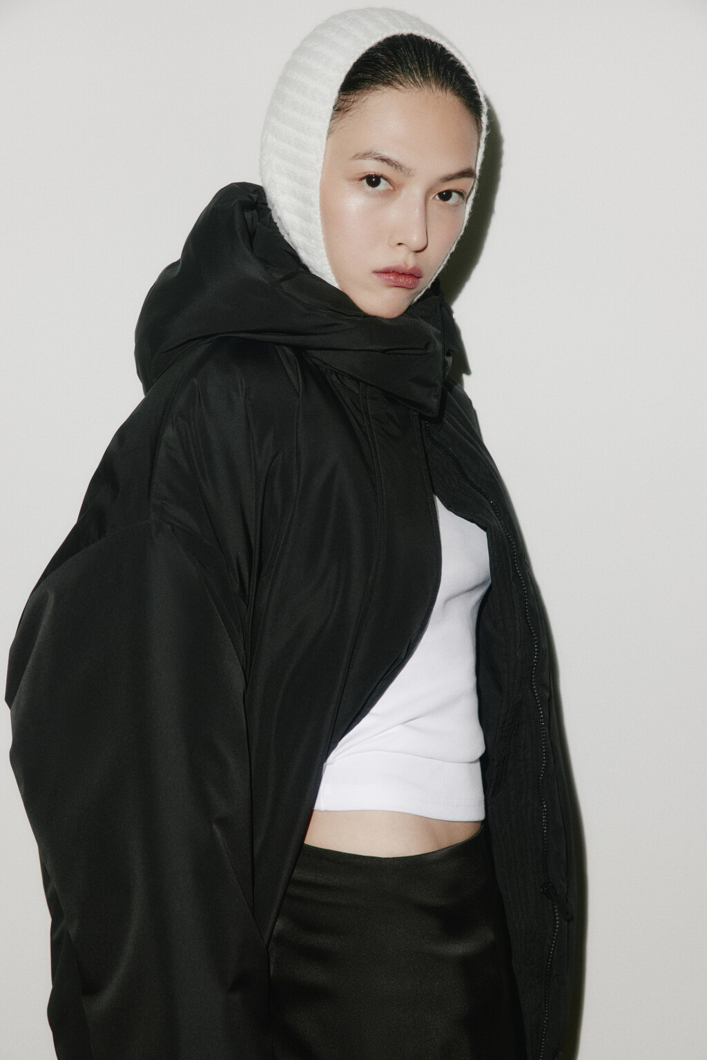 Косынка вязаная с завязками - цвет молочный - 1