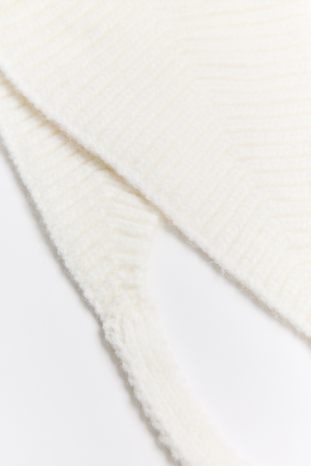 Косынка вязаная с завязками - цвет молочный - 3