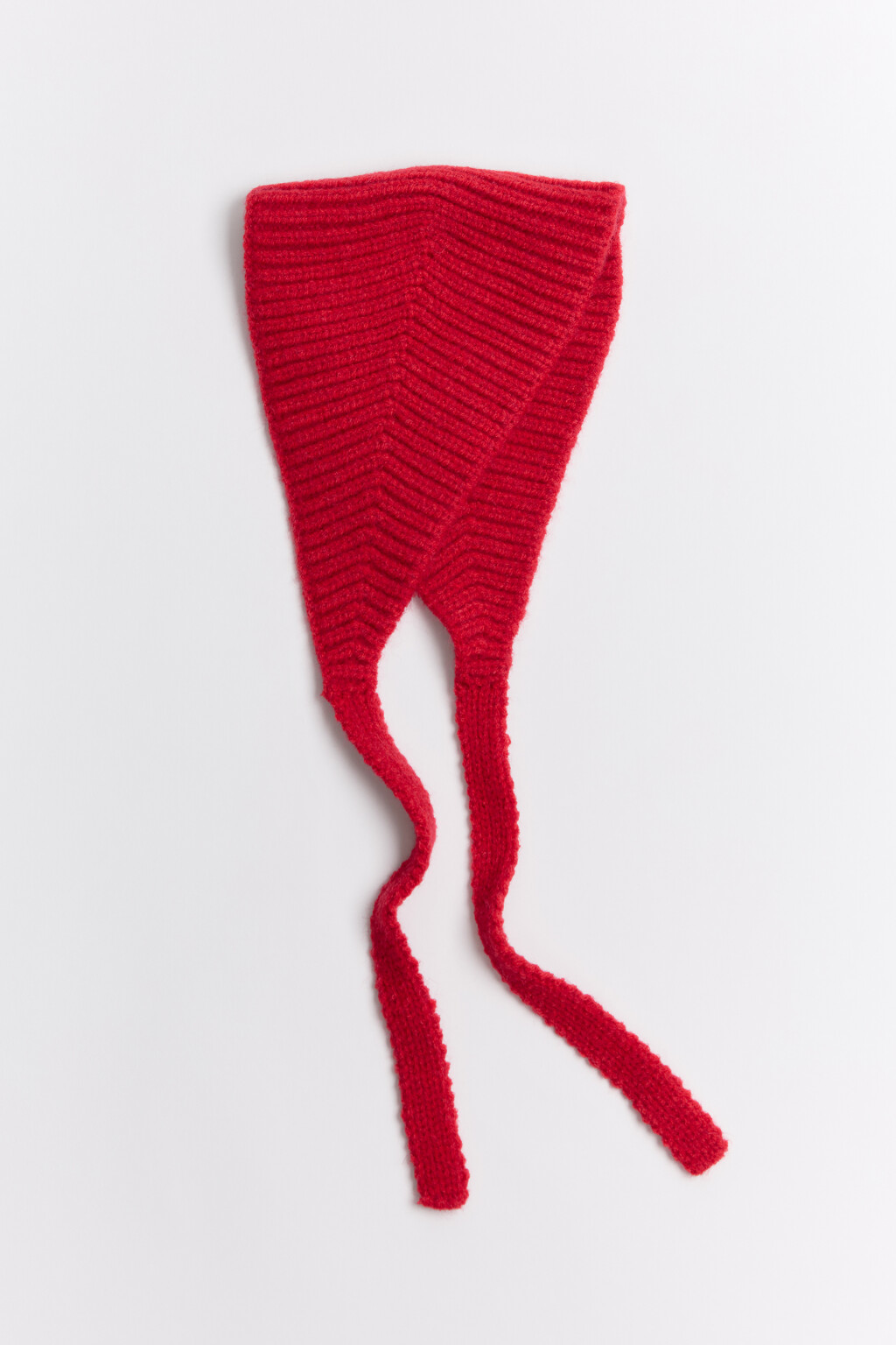 Косынка вязаная с завязками - цвет красный - 1