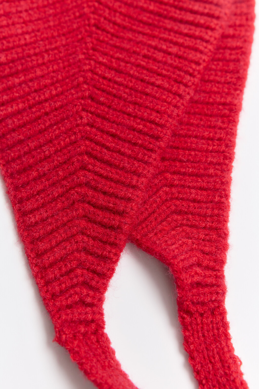 Косынка вязаная с завязками - цвет красный - 2