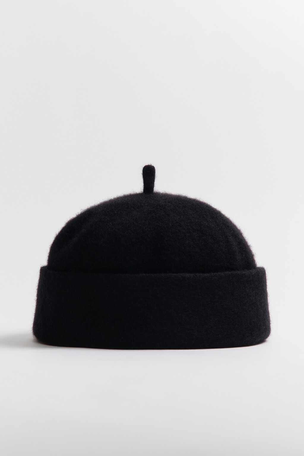 Берет круглый шерстяной - цвет черный - 3
