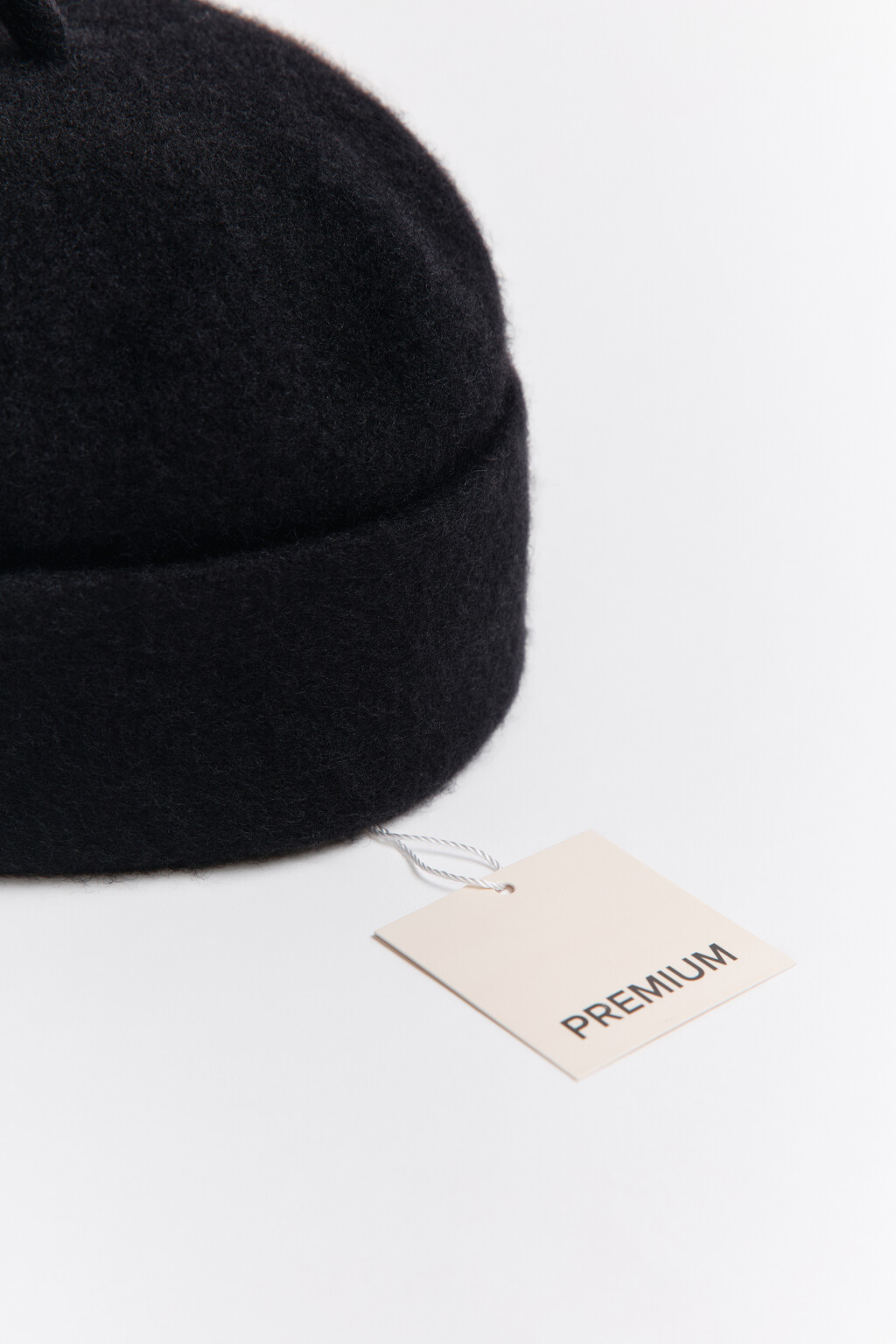 Берет круглый шерстяной - цвет черный - 4