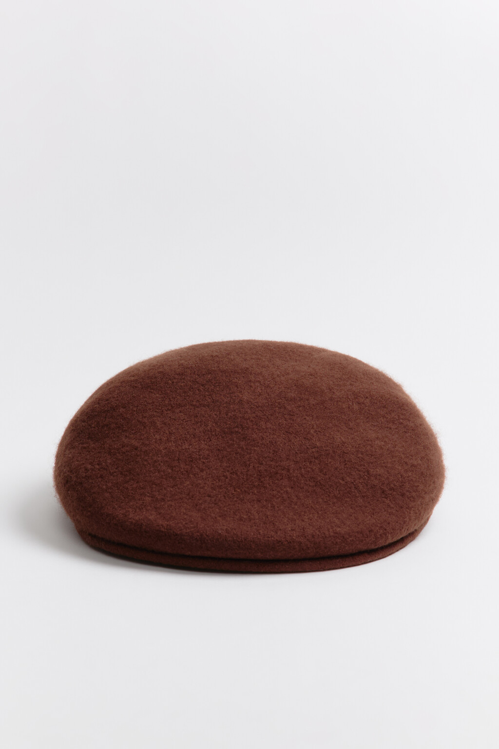 Берет-кепи из натуральной шерсти - цвет коричневый - 4