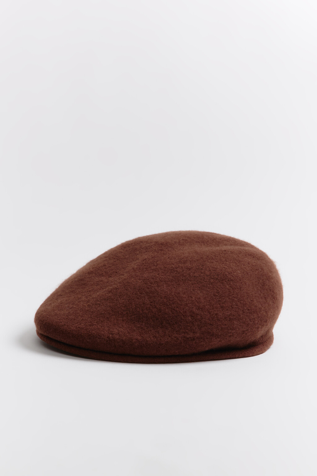 Берет-кепи из натуральной шерсти - цвет коричневый - 5
