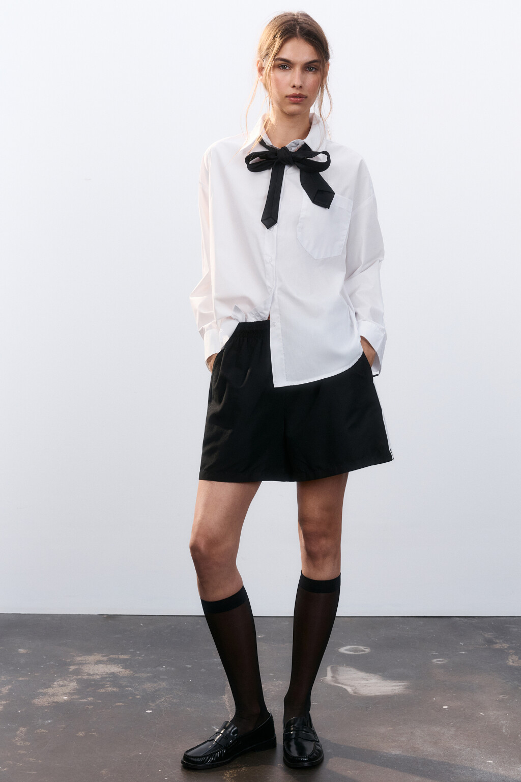 Галстук атласный классический - цвет черный - 2