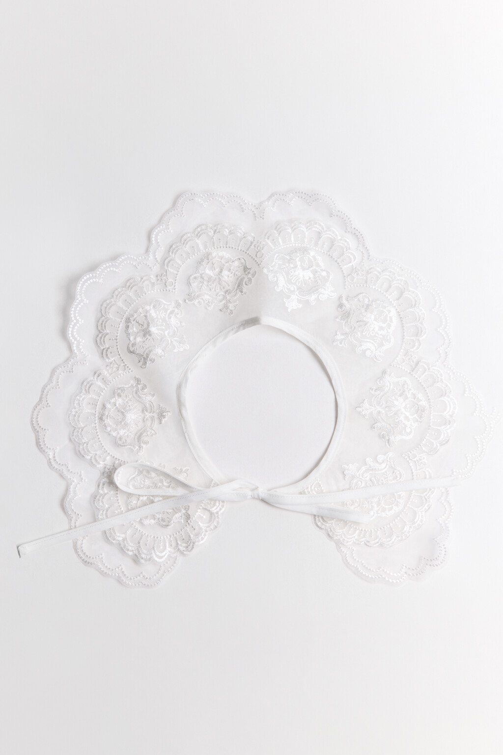 Воротник на завязках с кружевом - цвет бежевый - 3