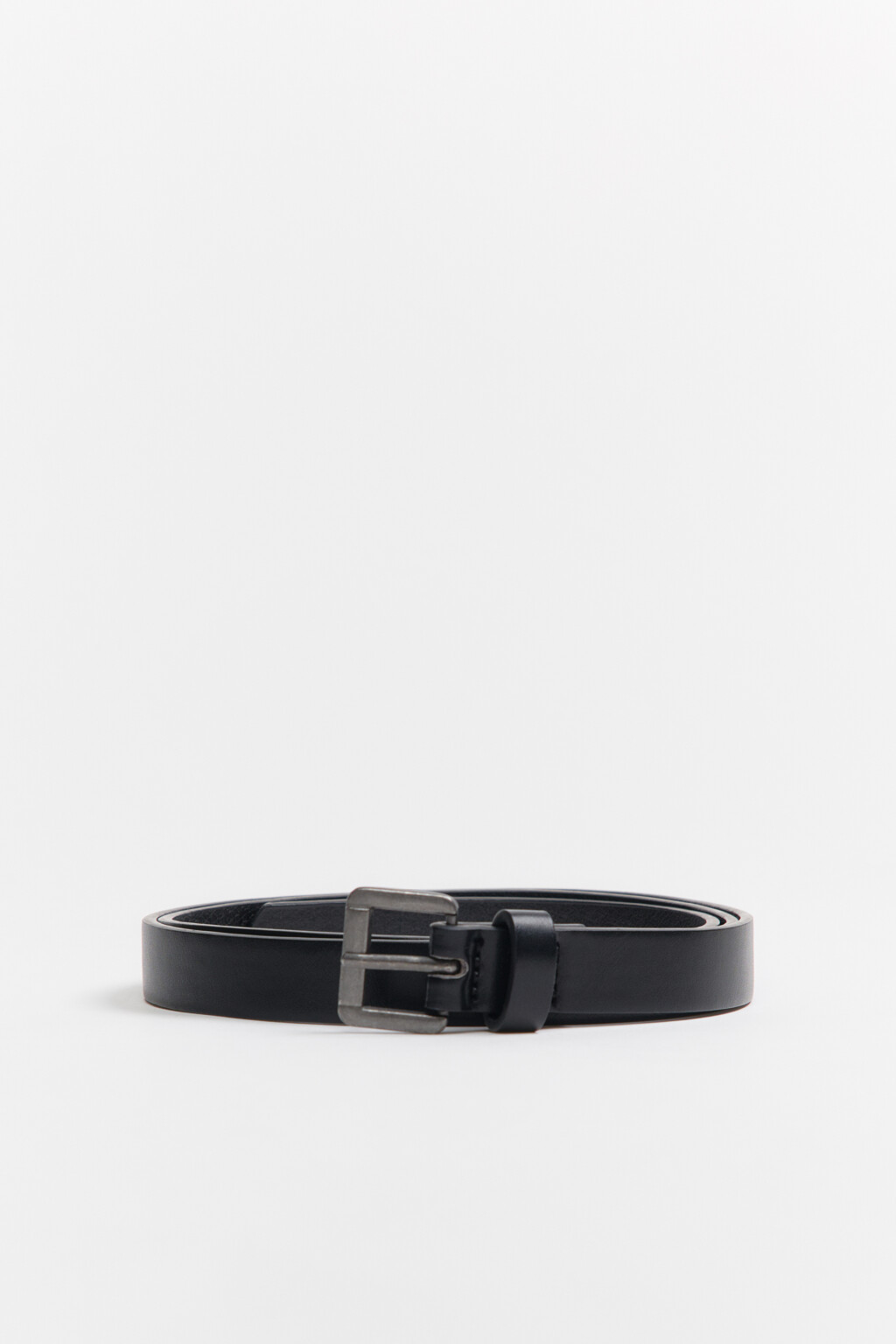 Ремень брючный узкий - цвет черный - 1
