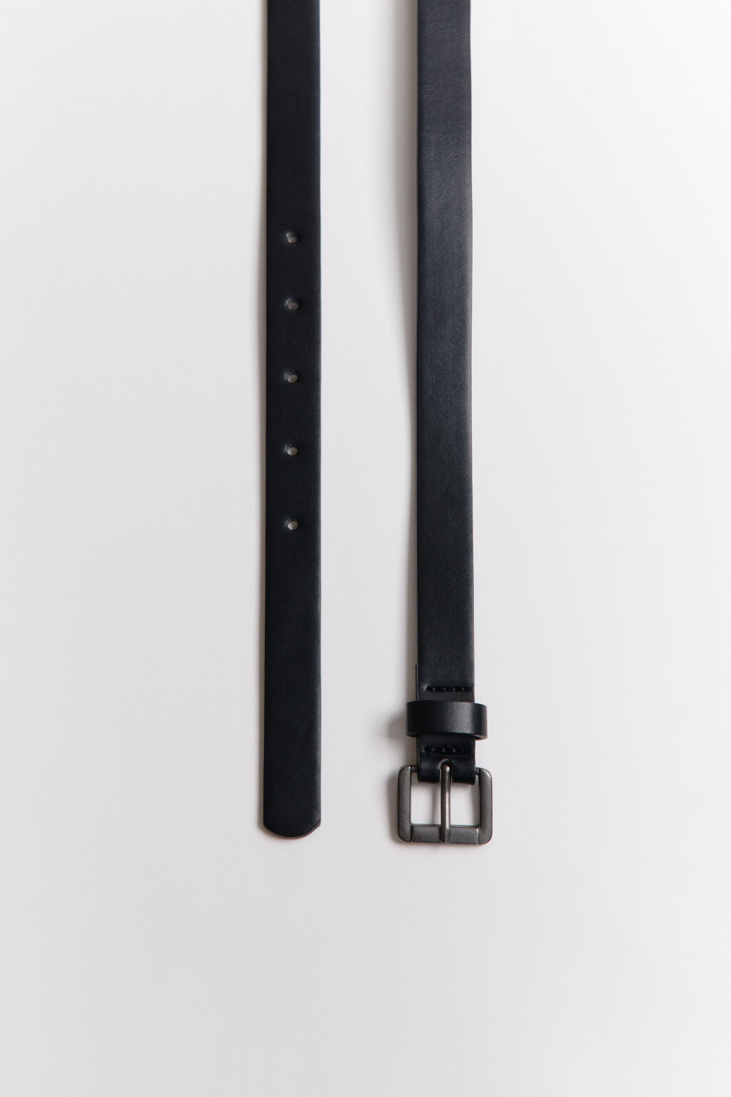 Ремень брючный узкий - цвет черный - 2