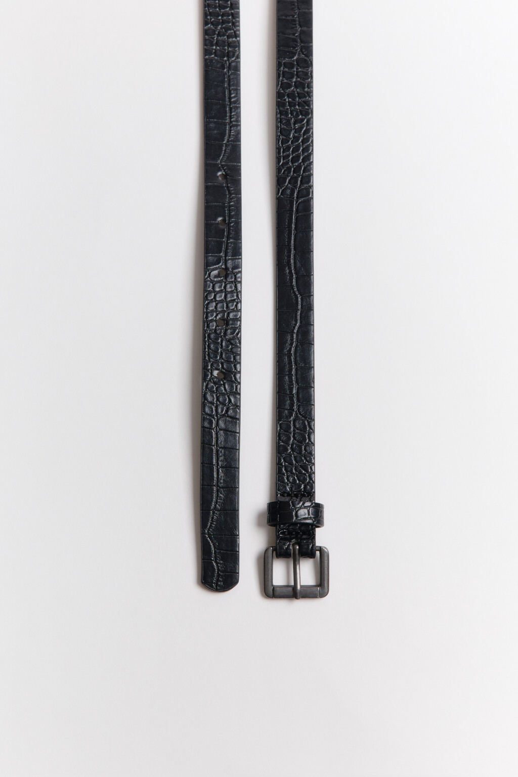 Ремень брючный узкий - цвет черный - 2
