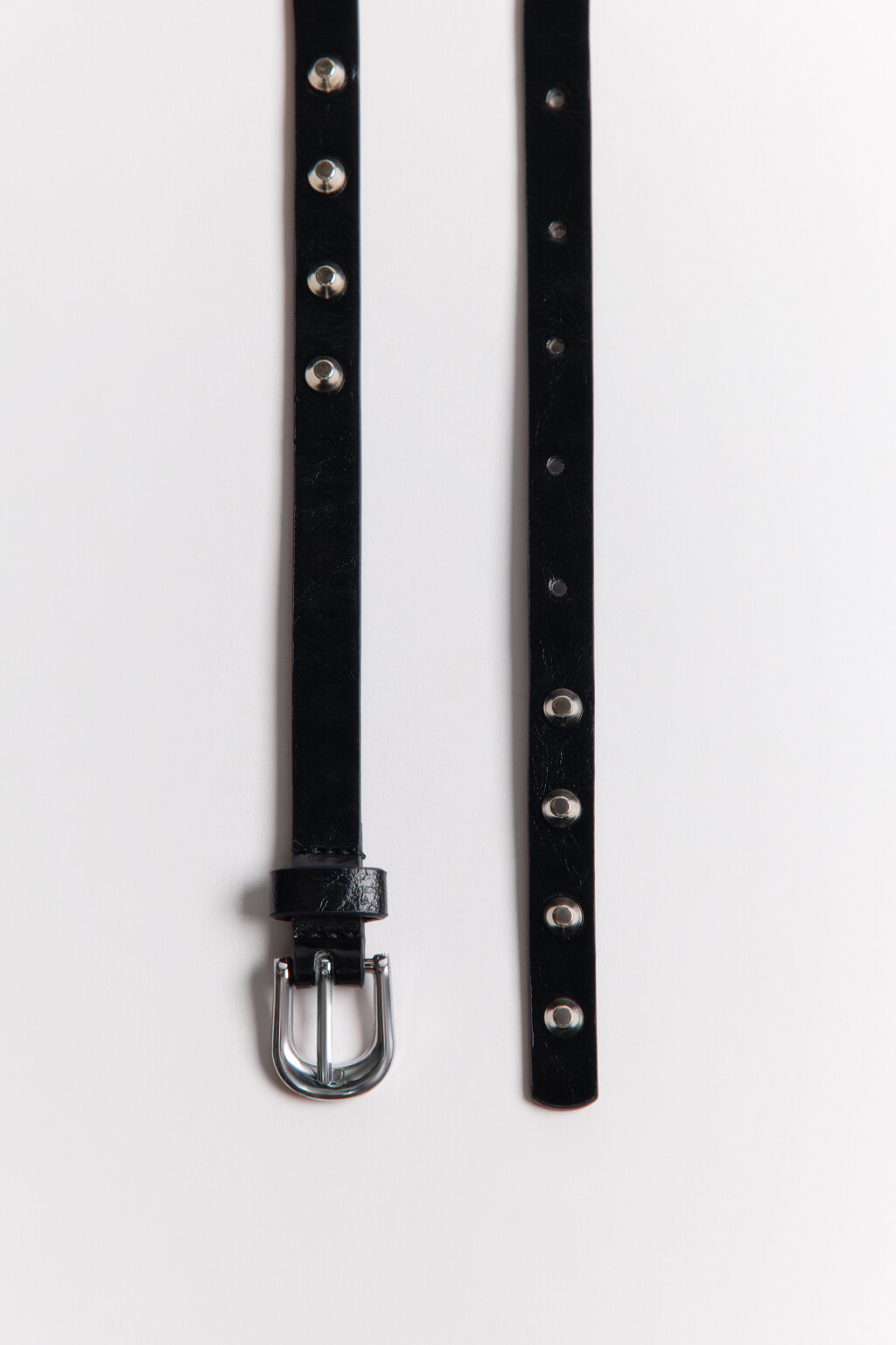 Ремень с металлическими шипами - цвет черный - 5