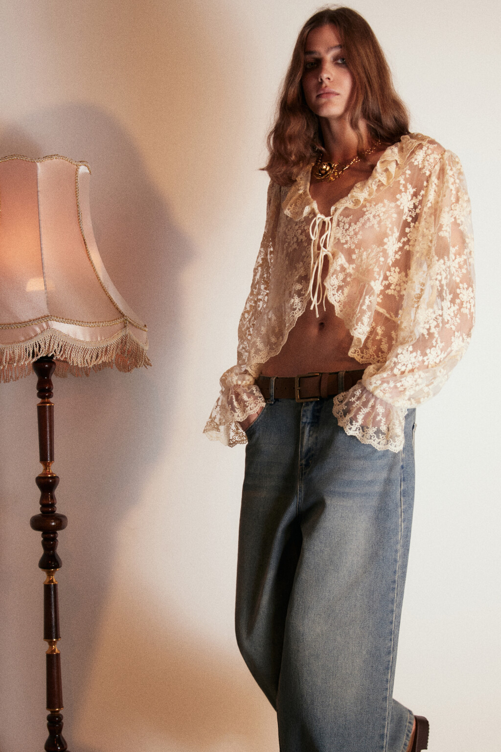 Ремень широкий с квадратной пряжкой - цвет коричневый - 6