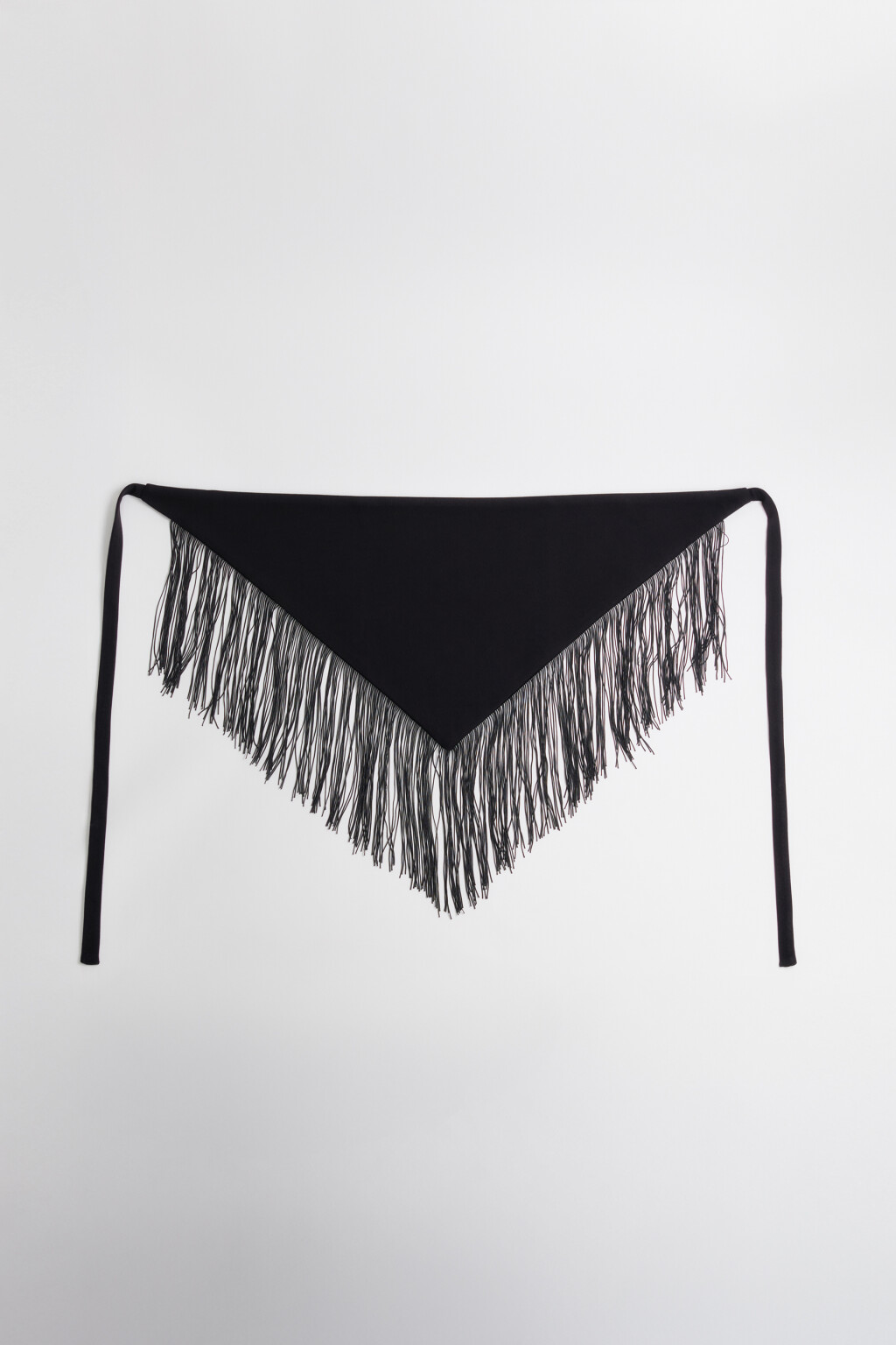 Платок на пояс с бахромой - цвет черный - 3