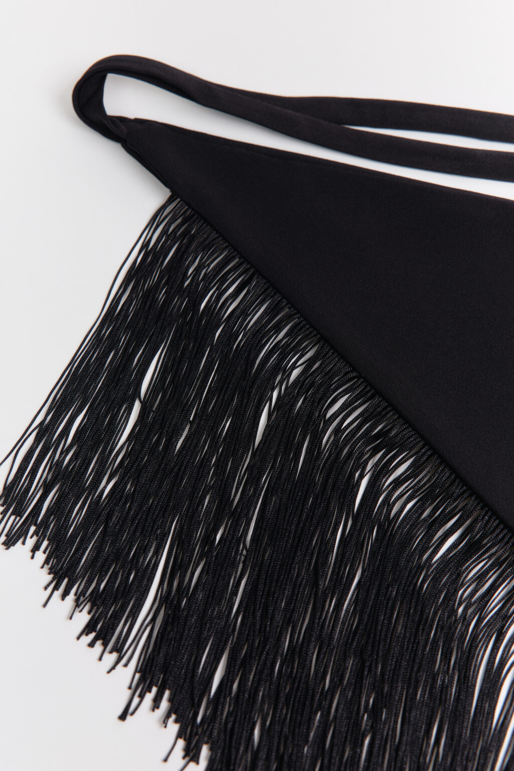 Платок на пояс с бахромой - цвет черный - 4