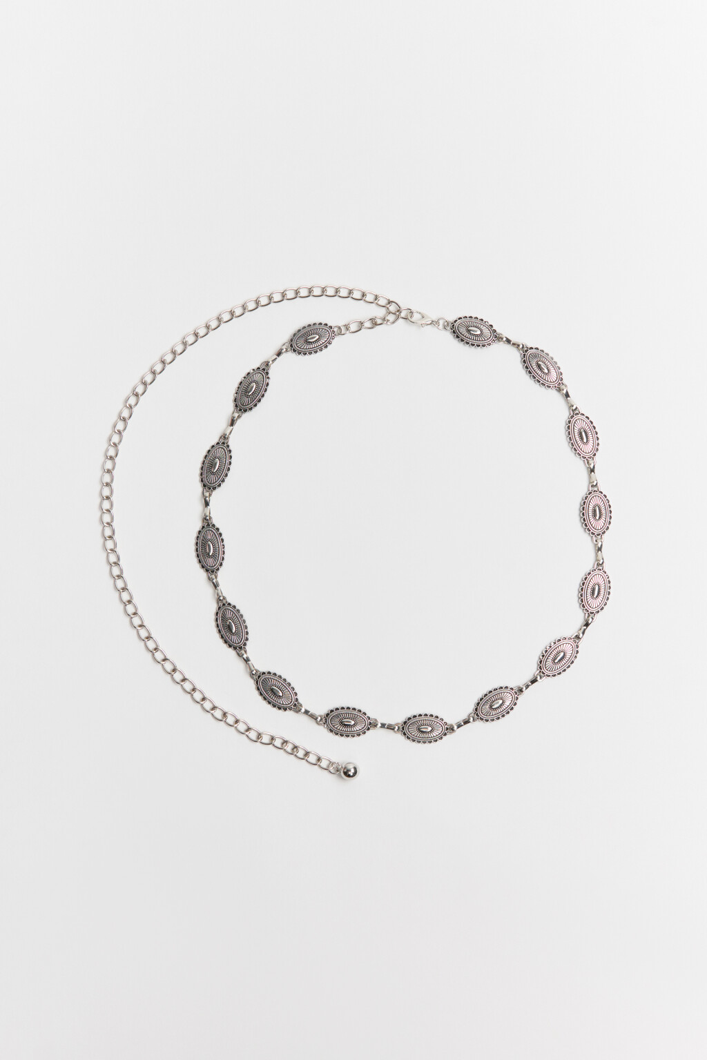 Цепь на бедра с орнаментом - цвет серый - 4