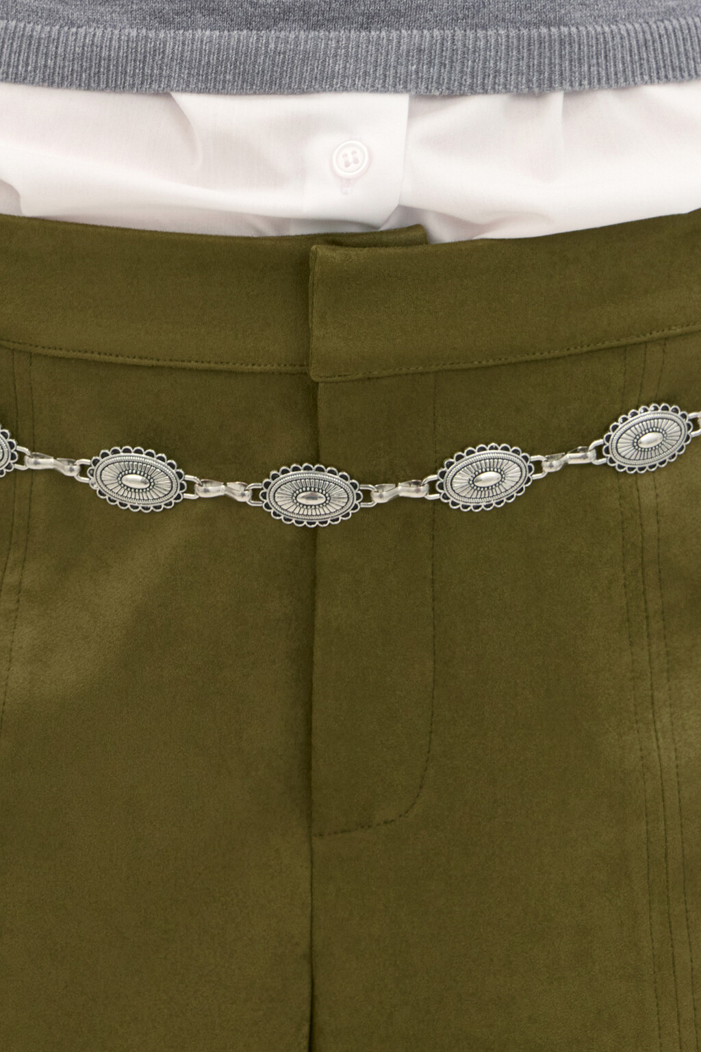 Цепь на бедра с орнаментом - цвет серый - 3