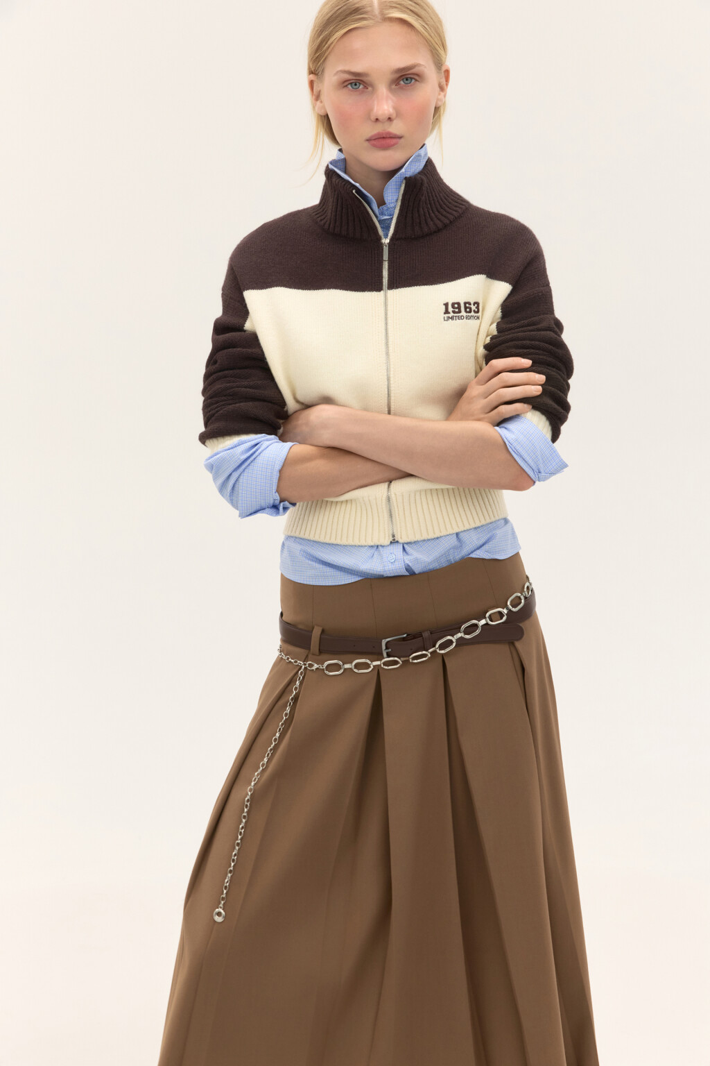 Цепь на бедра с крупными звеньями - цвет серый - 2