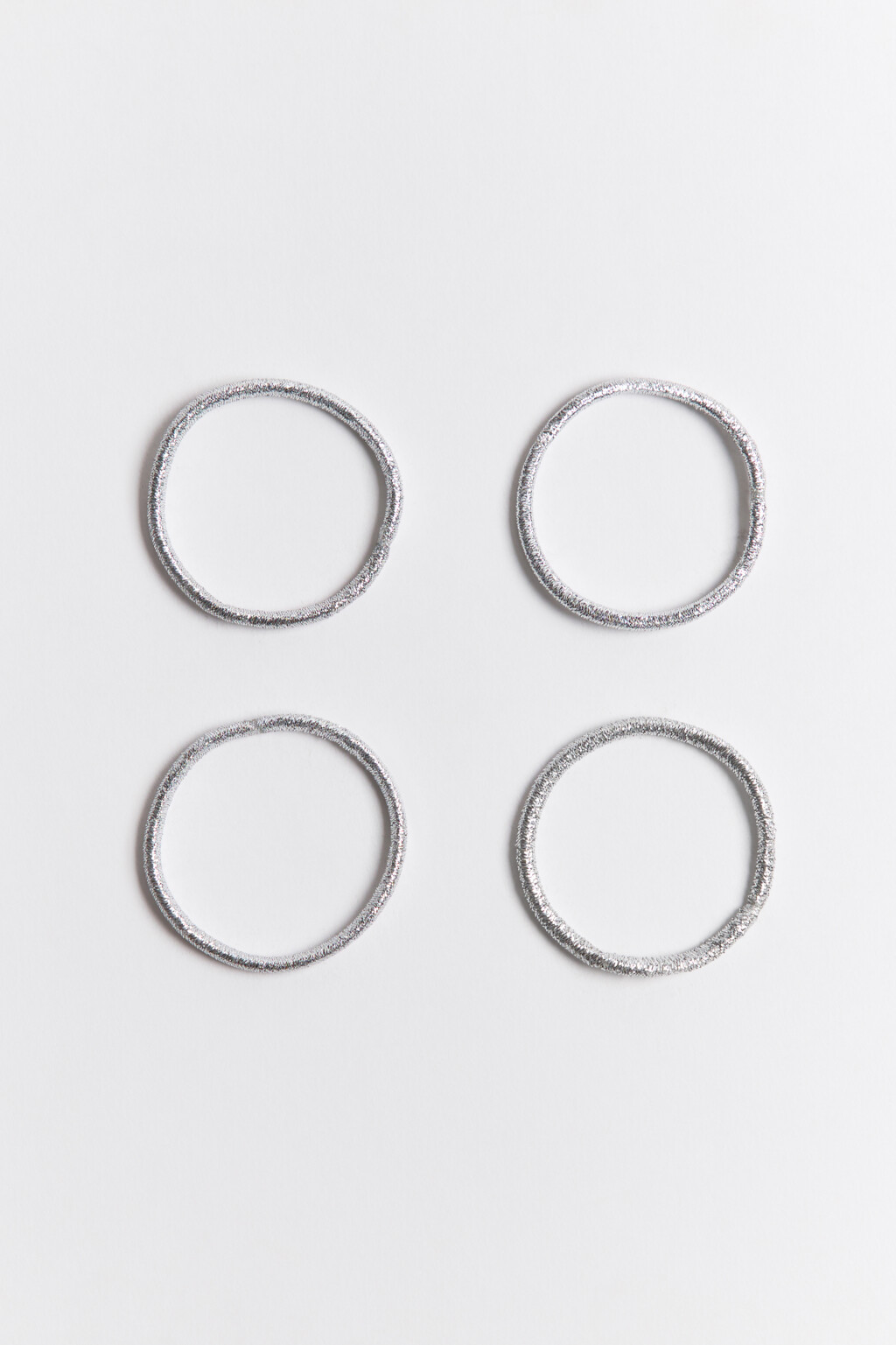 Набор резинок для волос блестящих (4 штуки) - цвет серый - 1