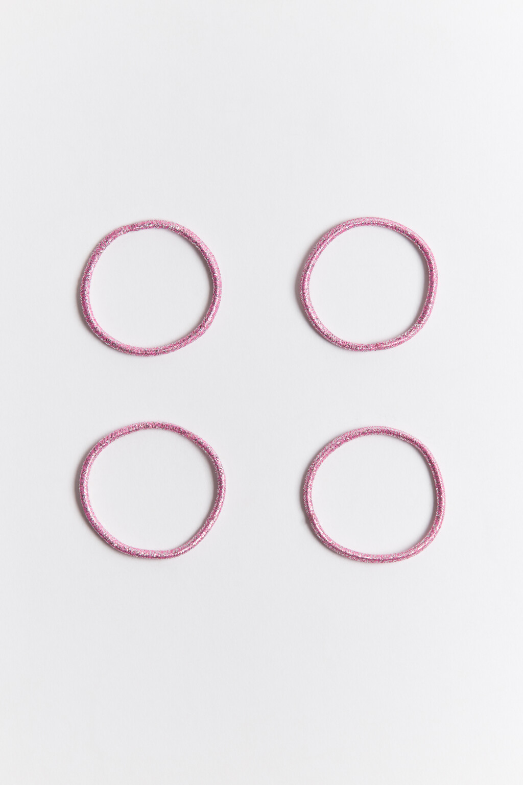 Набор резинок для волос блестящих (4 штуки) - цвет розовый - 1