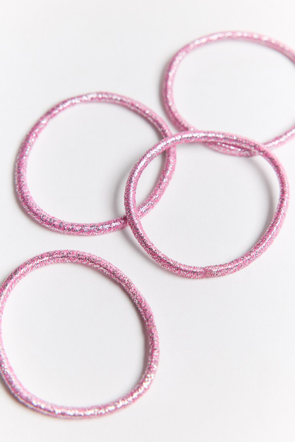 Набор резинок для волос блестящих (4 штуки) - цвет розовый - 2