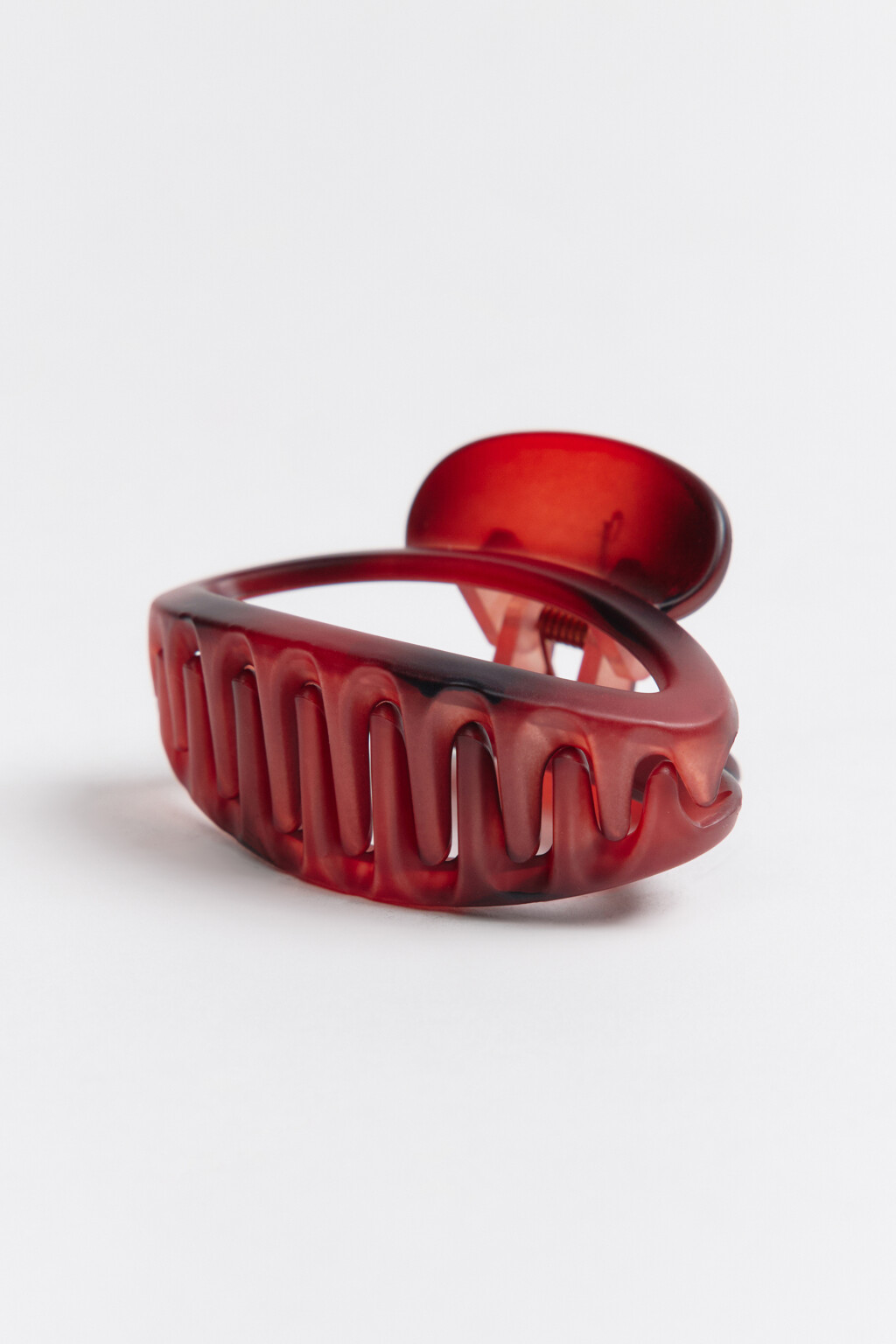 Заколка-краб для волос овальная - цвет коричневый - 2