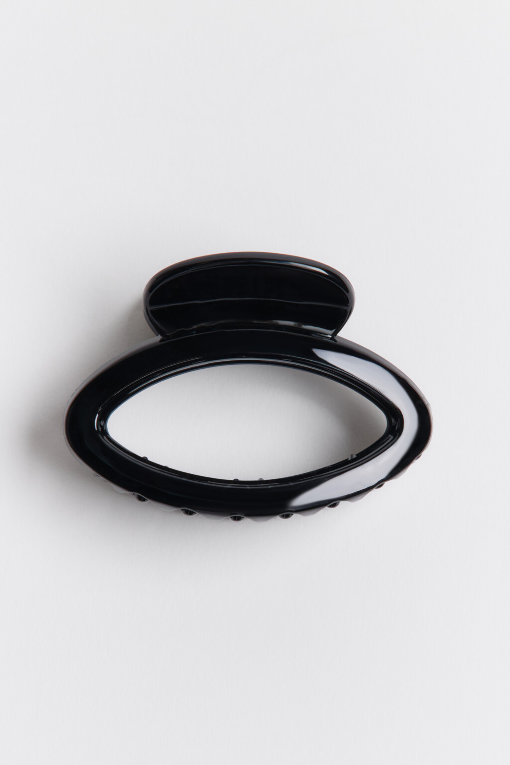 Заколка-краб для волос овальная - цвет черный - 1