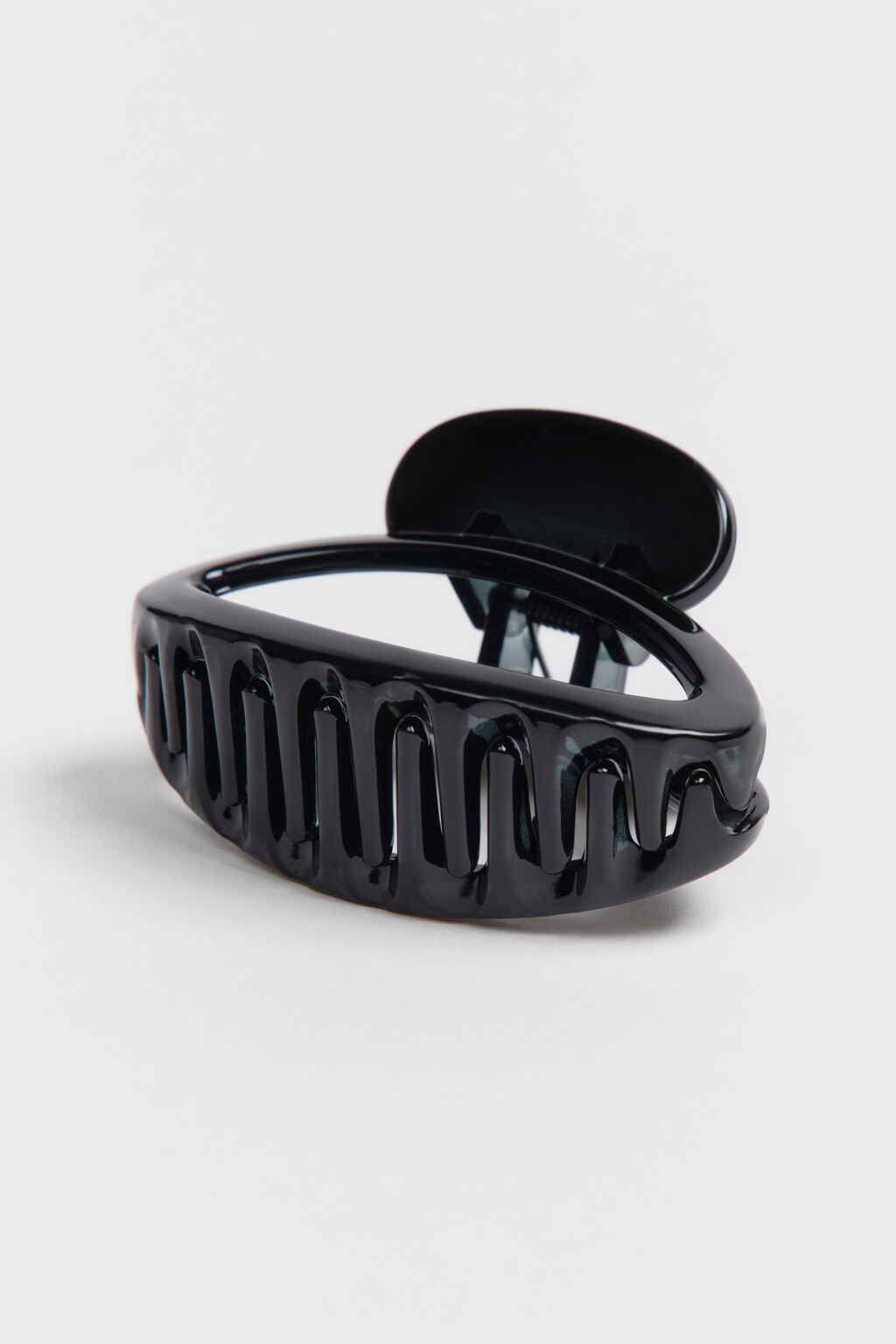 Заколка-краб для волос овальная - цвет черный - 2