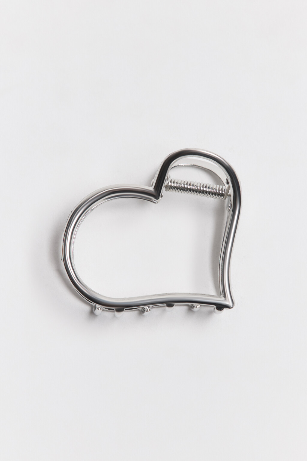 Заколка-краб в виде сердца - цвет черный - 1