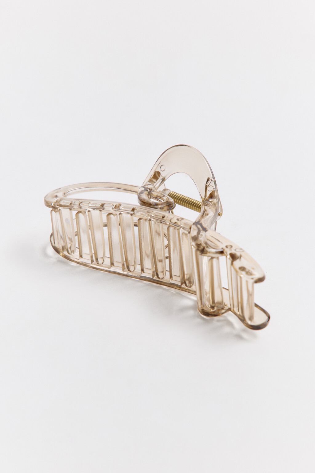 Заколка-краб для волос прозрачная - цвет серый - 4