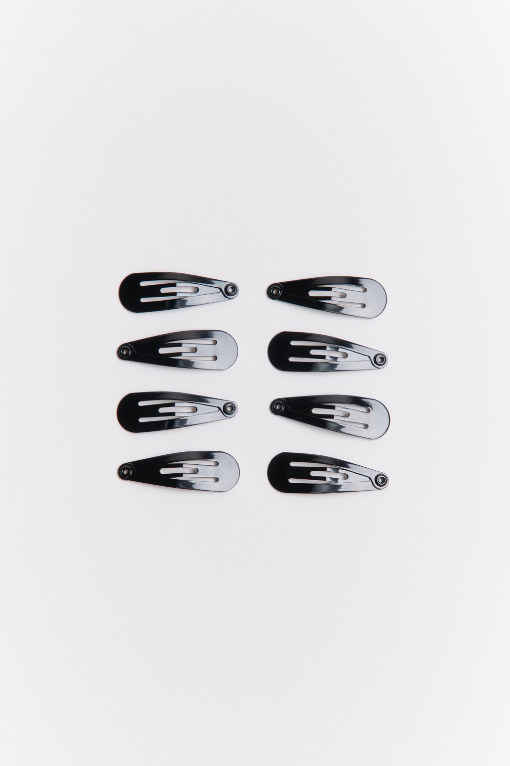 Набор заколок клик-клак (8 штук) - цвет черный - 1