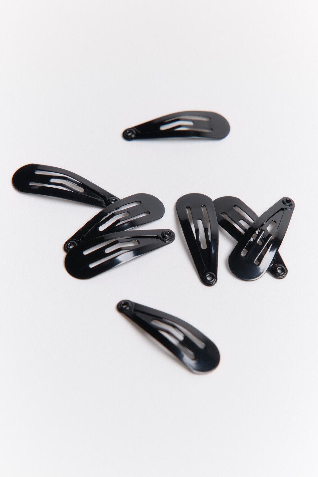 Набор заколок клик-клак (8 штук) - цвет черный - 2