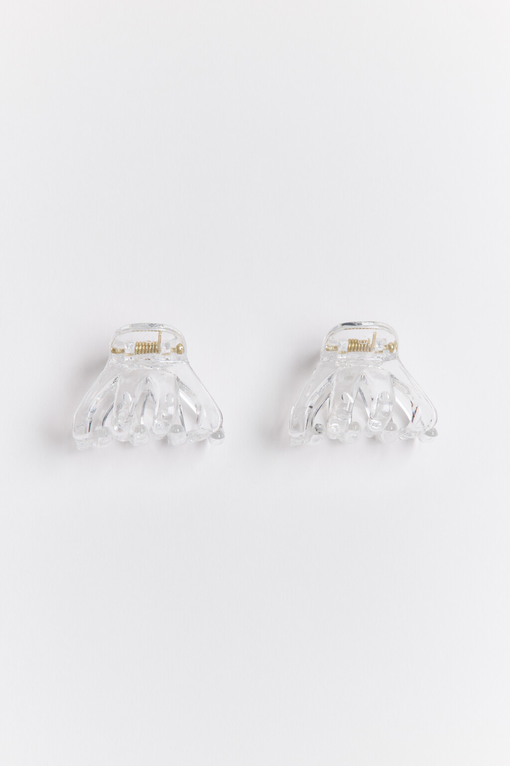 Заколка-краб для волос (2 штуки) - цвет белый - 1