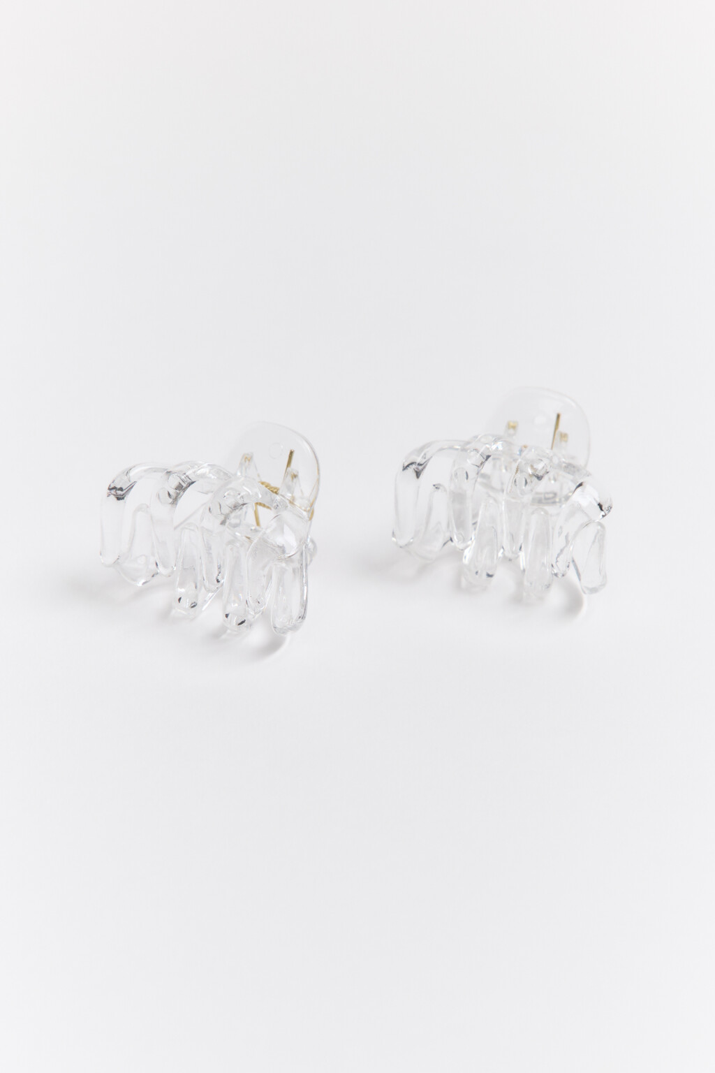 Заколка-краб для волос (2 штуки) - цвет белый - 2