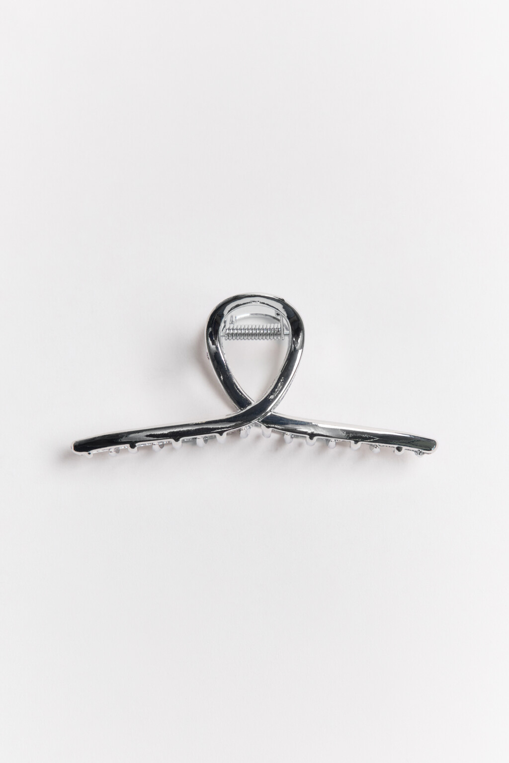 Заколка-краб серебристая - цвет серый - 1