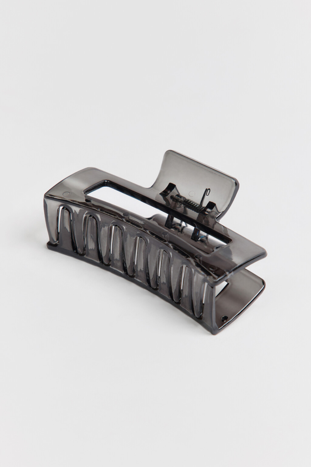 Заколка-краб прямоугольная - цвет черный - 2