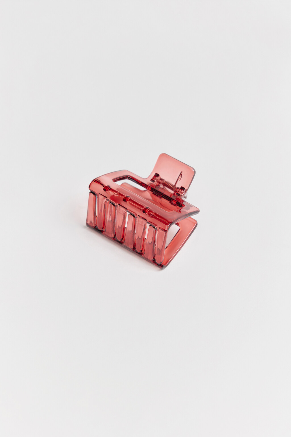 Заколка-краб квадратная - цвет коричневый - 2