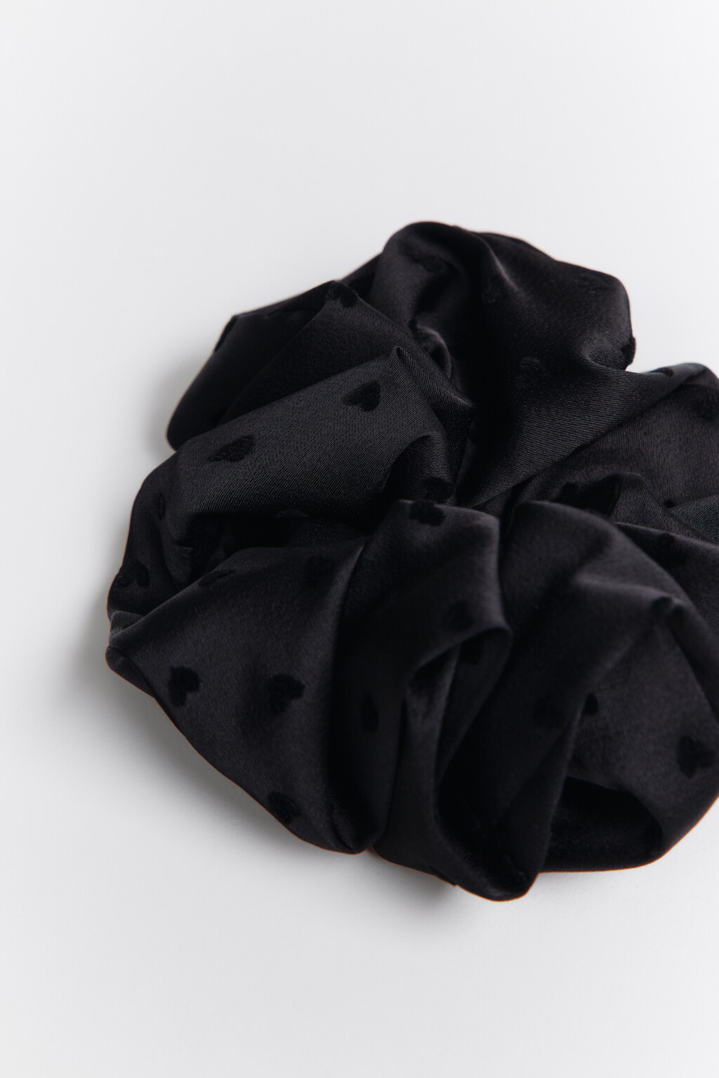 Резинка для волос атласная - цвет черный - 2