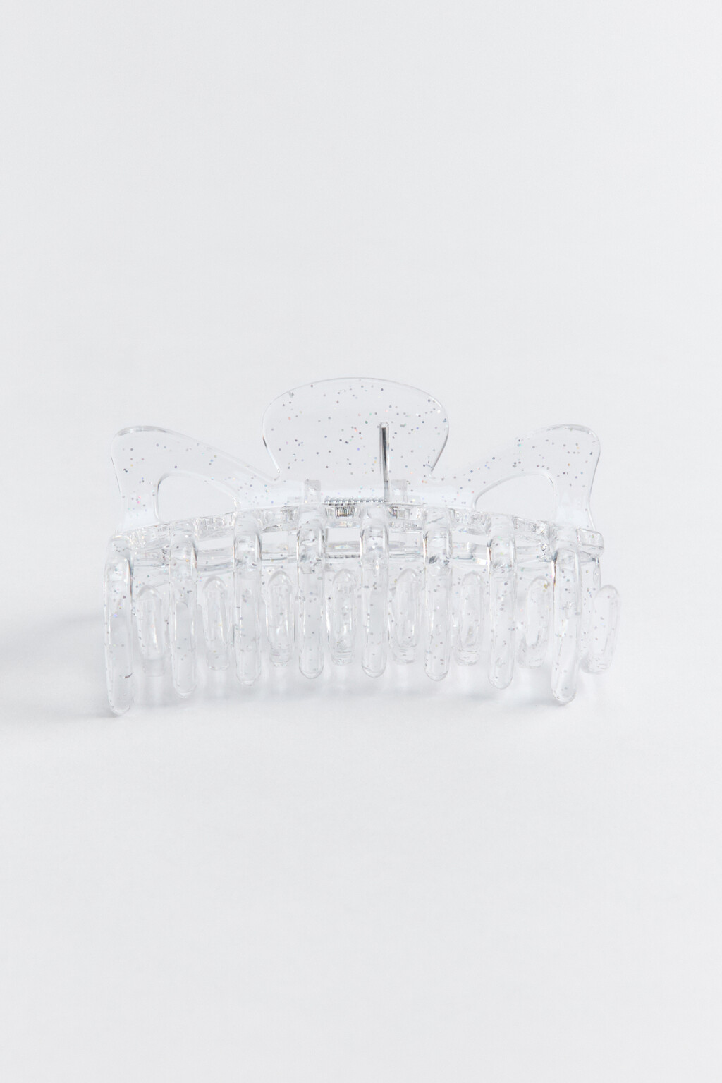 Заколка-краб для волос с бантом - цвет белый - 1