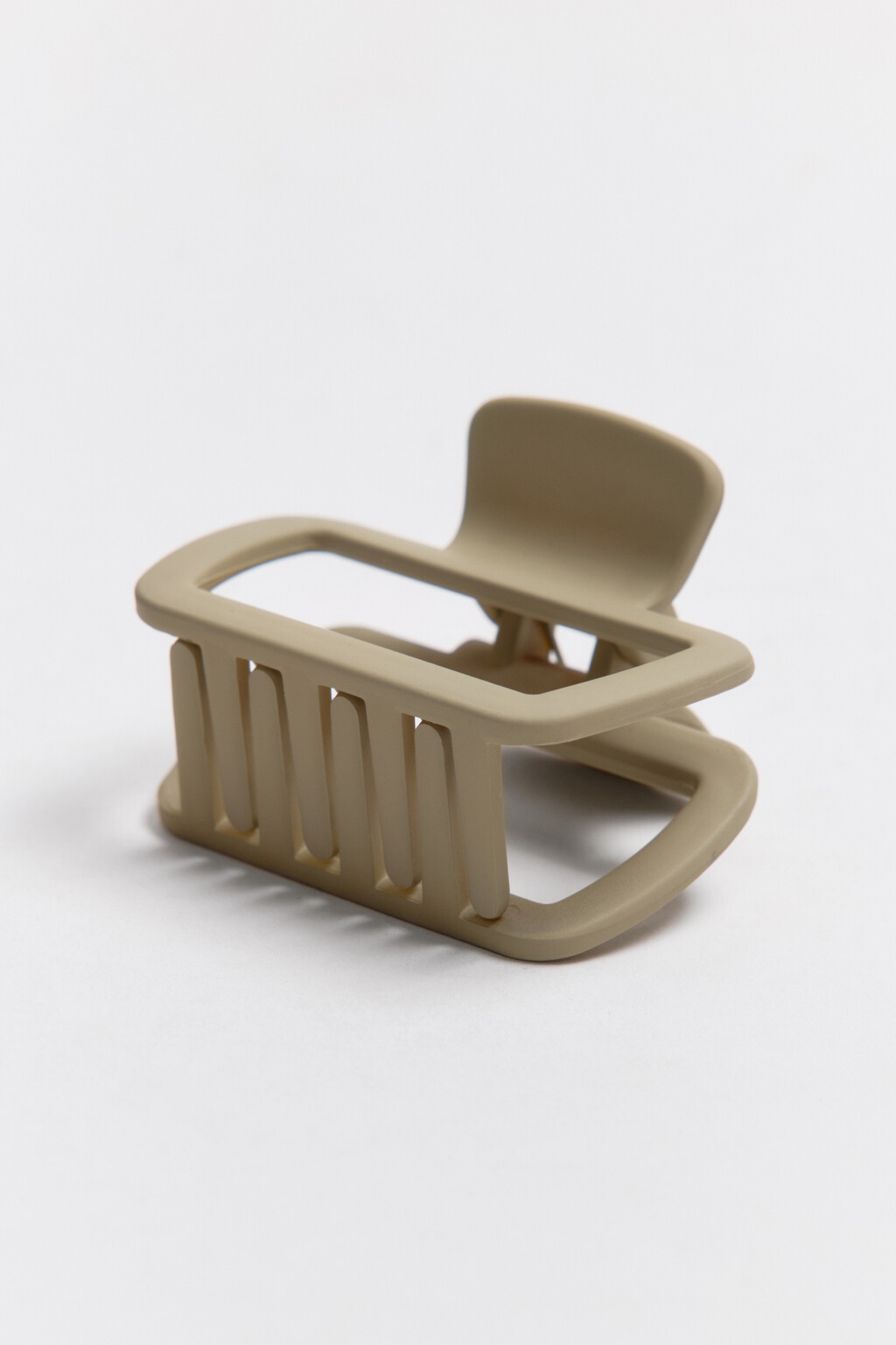 Заколка-краб матовая - цвет коричневый - 2