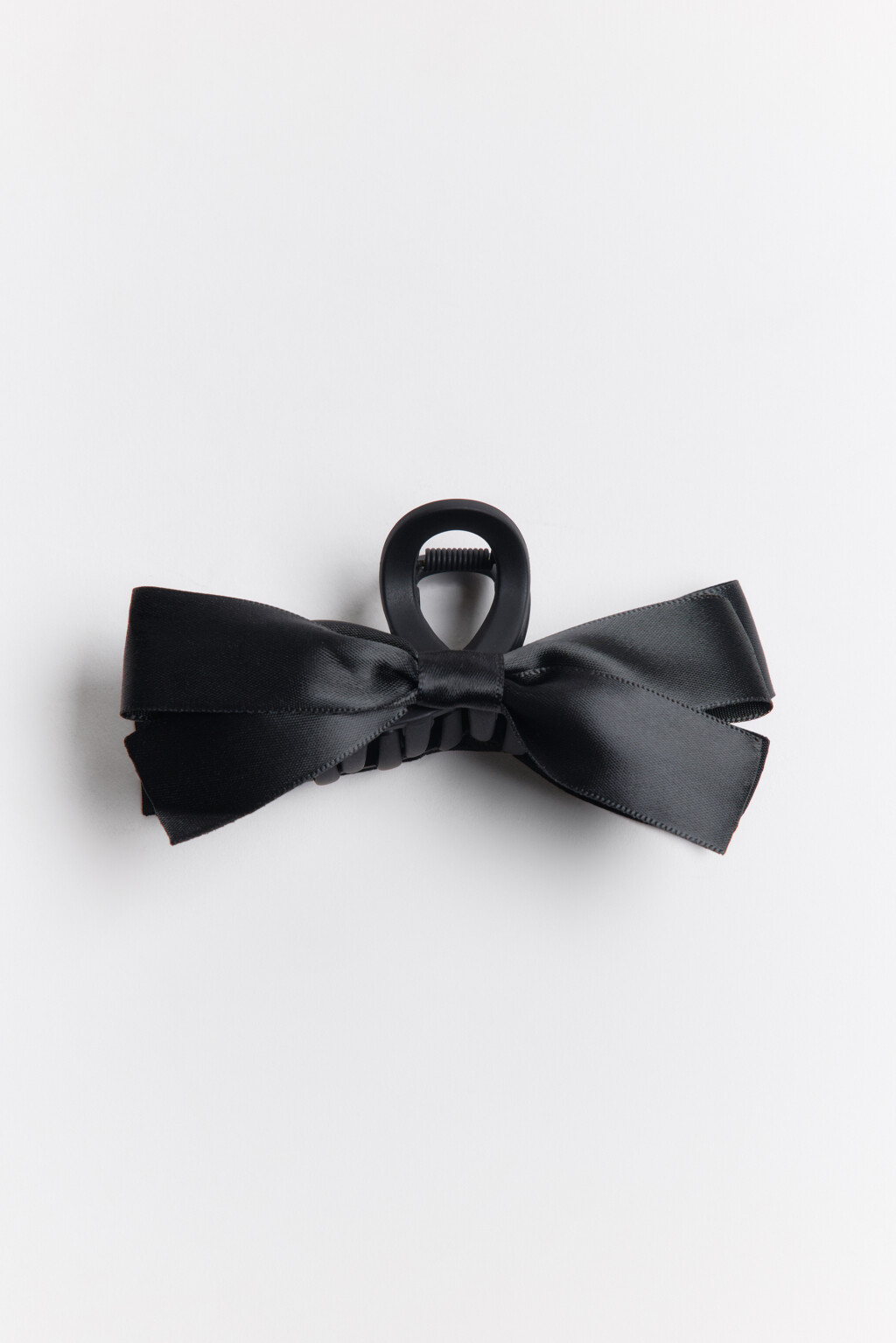 Заколка-краб с атласными бантами - цвет черный - 3