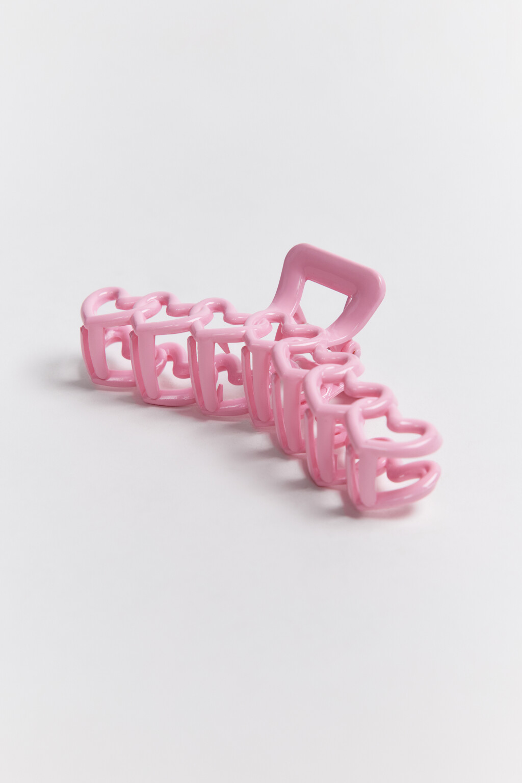 Заколка-краб с сердечками - цвет розовый - 2