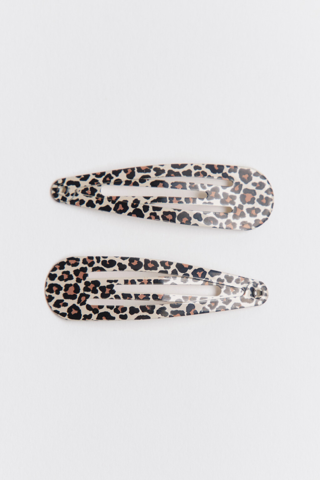 Набор заколок клик-клак с принтом (2 штуки) - цвет серый - 1