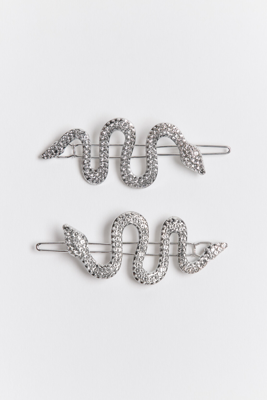 Набор заколок со змейками (2 штуки) - цвет серый - 1