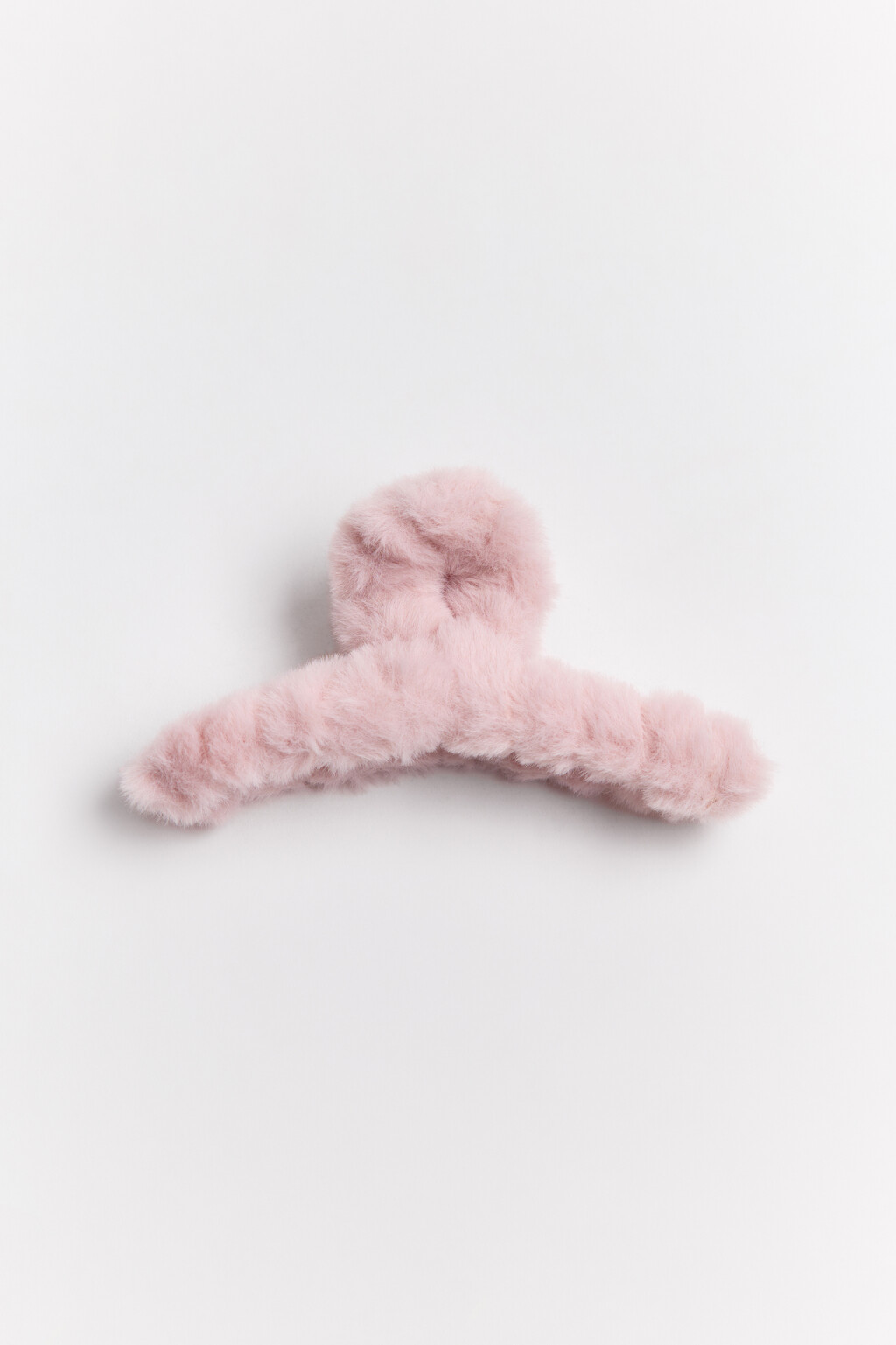 Заколка-краб с пушистой отделкой - цвет розовый - 3