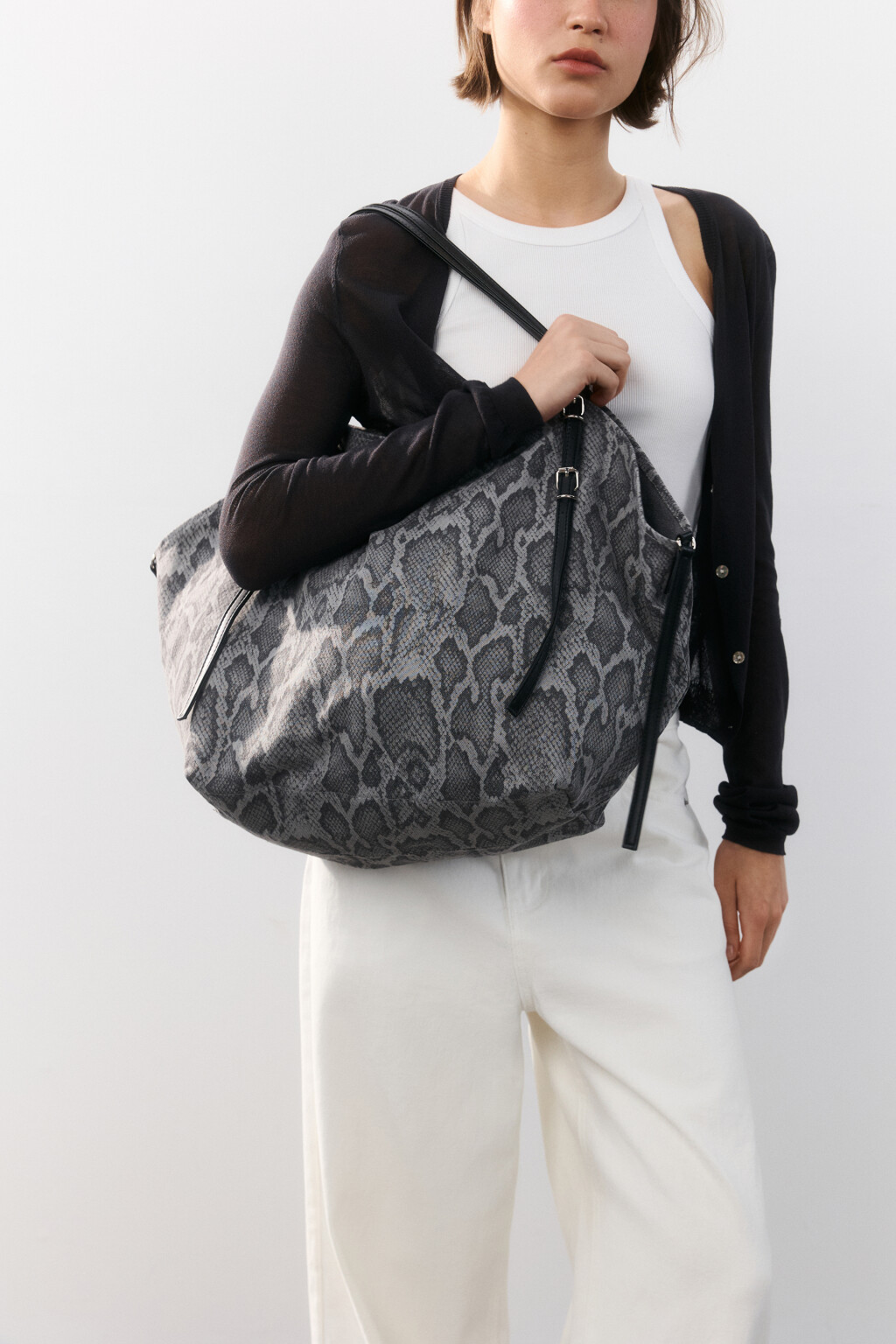 Сумка-тоут текстильная из хлопка - цвет мультиколор - 1